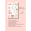 Pembe bakım temalı Sticker Seti, 8x12 cm, çıkartma, bullet journal, scrapbook, kolaj, etiket
