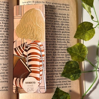 Çoklu kitap ayracı, 4 adet, el yapımı kısa sarı saç temalı