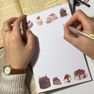 Tatlı / pasta temalı notepad /Çek kopar not defteri