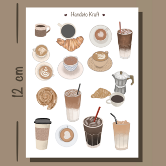 4'lü Çay ve Kahve Sticker Seti, Türk Kahvesi Sticker, Journal Sticker