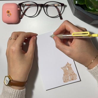 Kedi temalı notepad /Çek kopar not defteri, A6 boyutu, 40 sf., Tutkalla birleştirilmiştir.