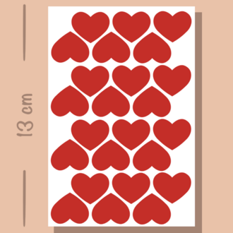 96 Adet Kırmızı Kalpli Sticker Seti Kalp Etiket Çıkartma Scrapbook Kırmızı Kalp Sticker