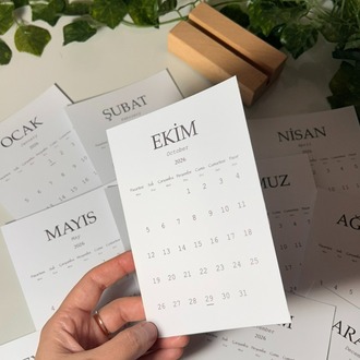2026 sade masa takvimi, minimalist takvim modern takvim yılbaşı hediyesi