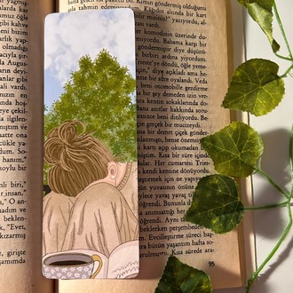 Çoklu kitap ayracı, 4 adet, Lamine edilmiştir, Parlak ve sert yapı, El yapımı, kumral