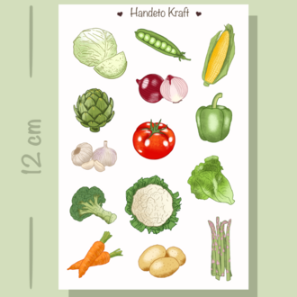 4'lü Sağlıklı Yemekler Sticker Seti, Planner Etiket, Çıkartma, Çoklu Sticker, Journal Sticker