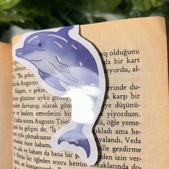 Yunus balığı temalı mıknatıslı kitap ayracı