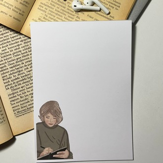 Yazı Temalı Notepad Çek Kopar Defter, Tutkallı Bloknot, A5, Çizgisiz Defter