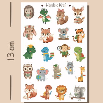 Tatlı Hayvanlar Temalı Sticker Seti Çıkartma Scrapbook Bullet Journal Etiket Ajanda