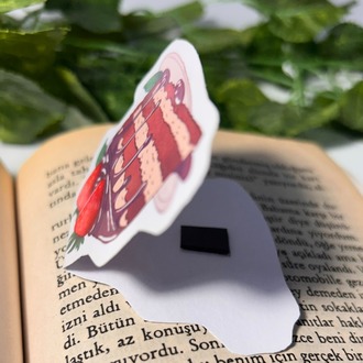Çikolatalı pasta temalı mıknatıslı kitap ayracı