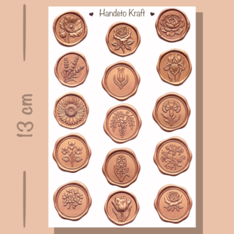 4'lü Mum Mühür Görünümlü Rose Gold Desen Sticker Seti Bullet Journal Scrapbook Paketleme