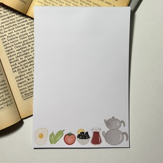 Kahvaltı temalı notepad