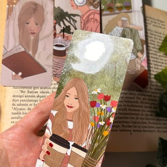 Çoklu kitap ayracı, 4 adet, El yapımı, uzun sarı saç