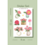 Çiçek temalı 4lü Çoklu Sticker Seti, 8x12 cm, çıkartma, bullet journal, scrapbook, etiket