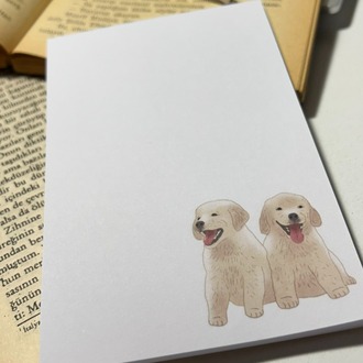Köpek temalı notepad /Çek kopar not defteri, A6 boyutu, 40 sf., Tutkalla birleştirilmiştir.