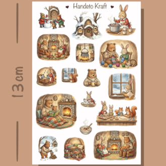 Sevimli Hayvanlar temalı çoklu Sticker, 8li sticker, 9x13 cm