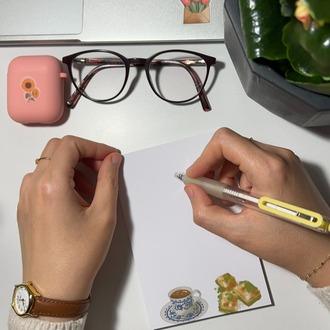 Baklava temalı notepad /Çek kopar not defteri, A6 boyutu, 40 sf., Tutkalla birleştirilmiştir.