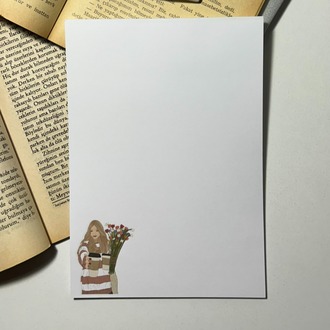 Kahve ve çiçek temalı notepad/memopad