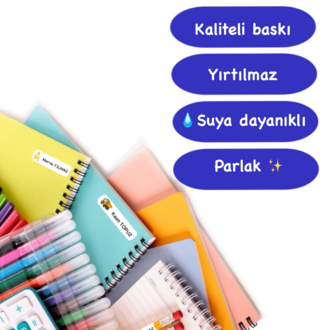 72 Adet Uzay Temalı Kişiye Özel Okul Etiketi İsim Yazılabilen Etiket Kalem Defter Etiket