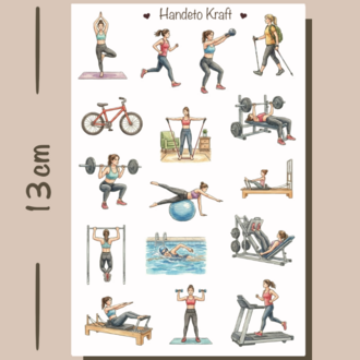 Spor Temalı Sticker Seti Çıkartma Scrapbook Bullet Journal Etiket Ajanda