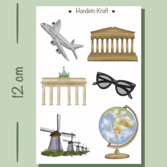 Yarı şeffaf 4lü Çoklu Valiz Sticker Seti, 8x12 cm