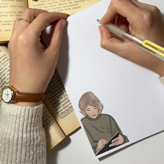 Yazı Temalı Notepad Çek Kopar Defter, Tutkallı Bloknot, A5, Çizgisiz Defter