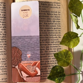 Balkon ve kitap temalı kitap ayracı