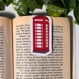 Londra telefon kulübesi temalı mıknatıslı kitap ayracı