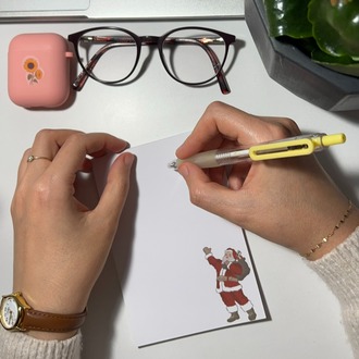 Noel baba temalı notepad /Çek kopar not defteri, A6 boyutu, 40 sf., Tutkalla birleştirilmiştir.