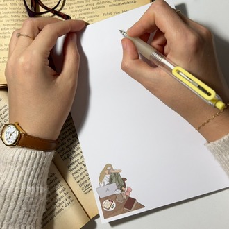 Kahve ve iş temalı notepad/memopad