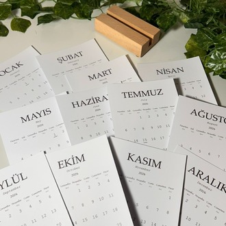 2026 sade masa takvimi, minimalist takvim modern takvim yılbaşı hediyesi