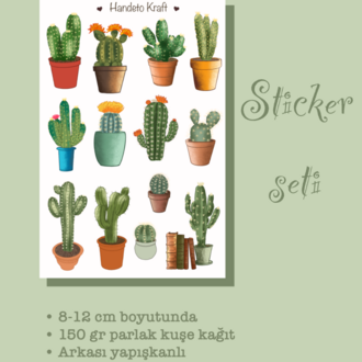 Kaktüs sticker seti