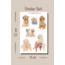 Sevimli Hayvanlar temalı çoklu Sticker, 8li sticker, 9x13 cm