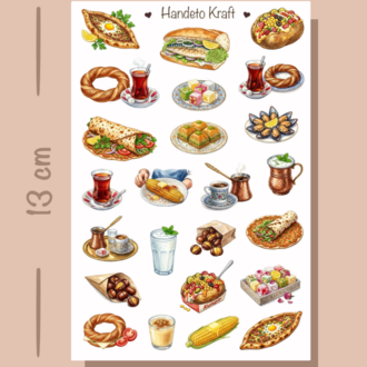 4'lü İstanbul Temalı Sticker Seti, Planner Etiket, Çıkartma, Çoklu Sticker, Journal Sticker