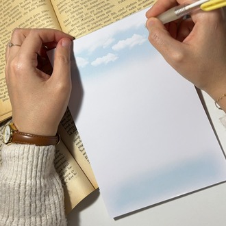 Bulut temalı notepad/memopad