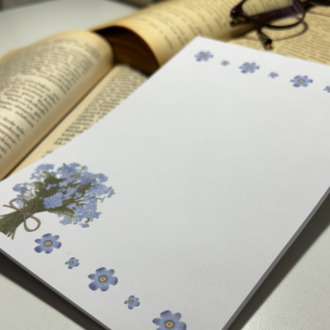 Mor çiçek notepad/memopad