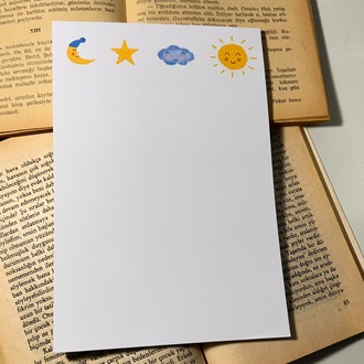 Güneş Bulut Notepad Çek Kopar Defter, Tutkallı Bloknot, A5, Çizgisiz Defter