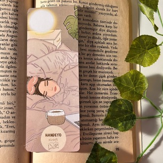Çoklu kitap ayracı, 4 adet, Lamine edilmiştir, Parlak ve sert yapı, El yapımı, kumral
