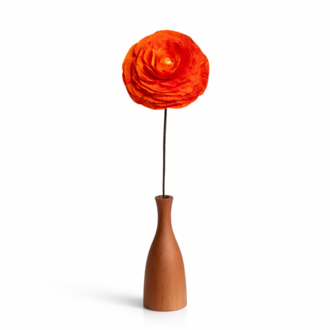 Turuncu Ranunculus El Yapımı Kağıt Çiçek