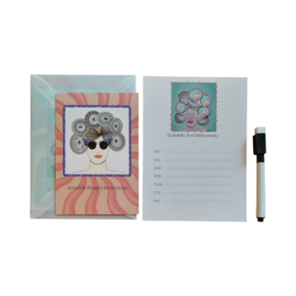 İçindeki Sesi Dinliyorum Planlama Magnet Magneti+ İkili Kart Postal Seti Hediye