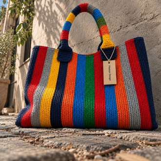 rainbow Crochet bag (sipariş ile örülmektedir)