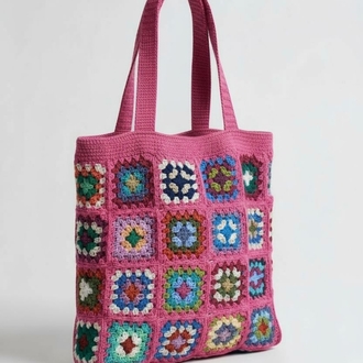 Örgü pembe granny çanta (ön sipariş verebilirsiniz) 