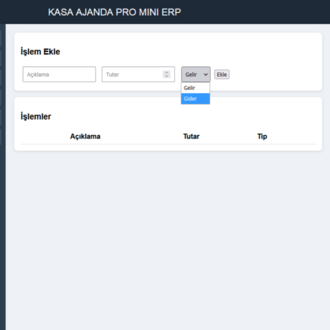 Kasa Ajanda Pro Mini ERP