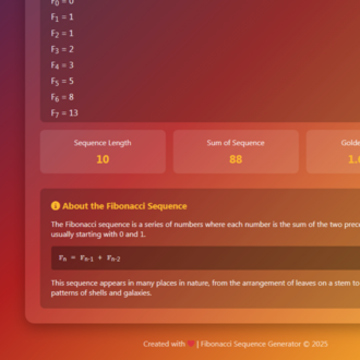  Fibonacci Sequence Generator