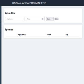 Kasa Ajanda Pro Mini ERP