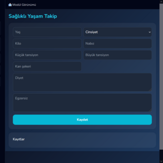 Sağlık Platformu Yönetim Kontrol Paneli