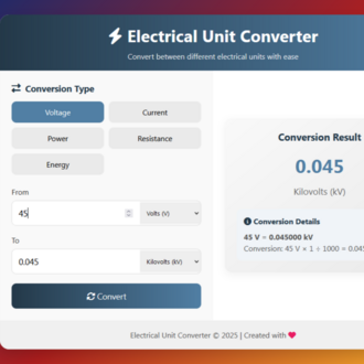  Electrical Unit Converter