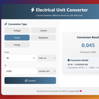  Electrical Unit Converter