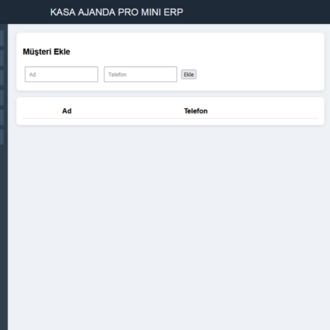 Kasa Ajanda Pro Mini ERP