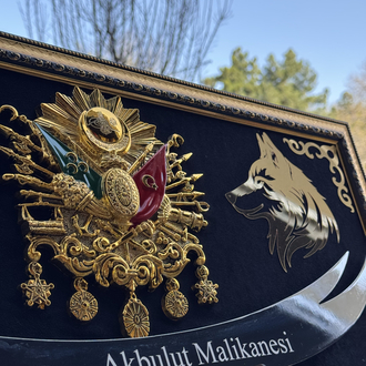 Ay Yıldızlı,Kurt Motifli, Devler Armalı Tablolu Zülfikar Kılıç