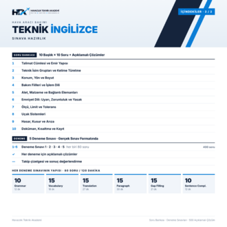 HAVA ARACI BAKIMI TEKNİK İNGİLİZCE SINAVA HAZIRLIK KİTABI
